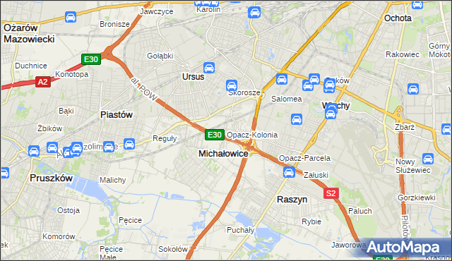 mapa Opacz-Kolonia, Opacz-Kolonia na mapie Targeo