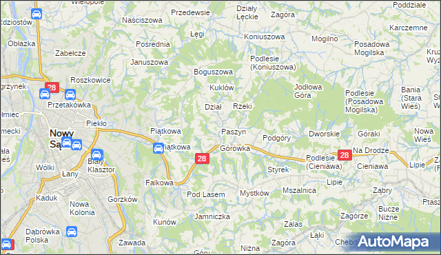 mapa Paszyn, Paszyn na mapie Targeo