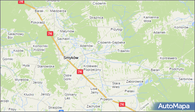 mapa Piaski Królewieckie, Piaski Królewieckie na mapie Targeo