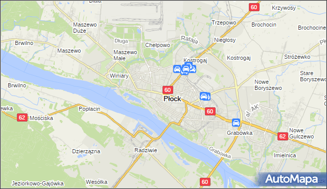mapa Płock, Płock na mapie Targeo