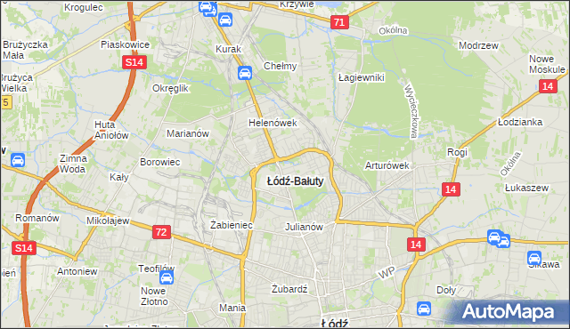mapa Radogoszcz gmina Łódź, Radogoszcz gmina Łódź na mapie Targeo