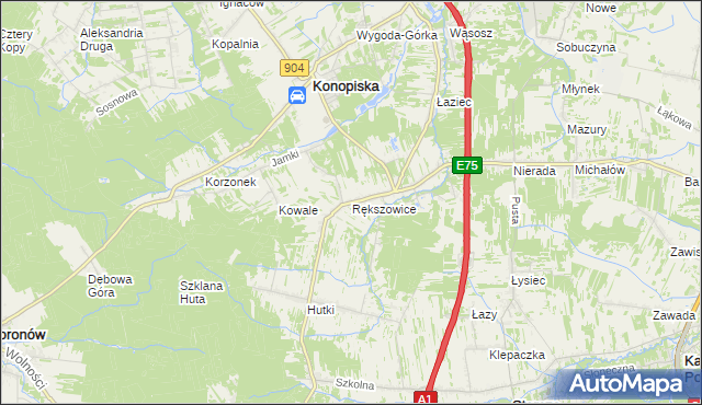 mapa Rększowice, Rększowice na mapie Targeo