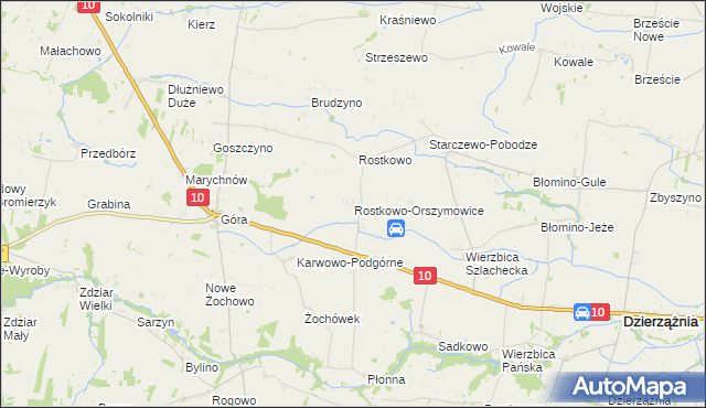 mapa Rostkowo-Orszymowice, Rostkowo-Orszymowice na mapie Targeo