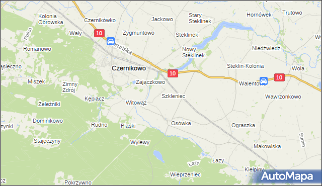 mapa Szkleniec gmina Czernikowo, Szkleniec gmina Czernikowo na mapie Targeo