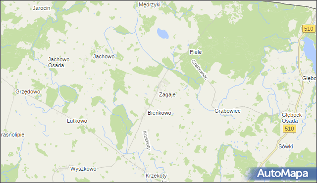 mapa Zagaje gmina Lelkowo, Zagaje gmina Lelkowo na mapie Targeo