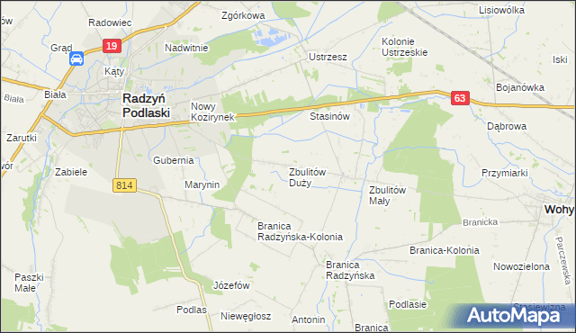 mapa Zbulitów Duży, Zbulitów Duży na mapie Targeo