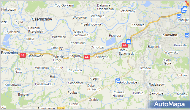 mapa Zelczyna, Zelczyna na mapie Targeo