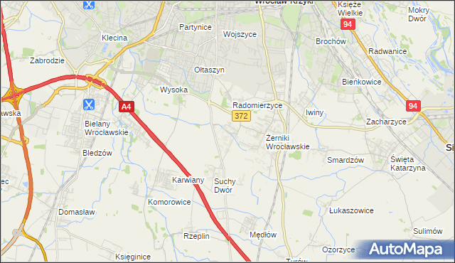 mapa Biestrzyków, Biestrzyków na mapie Targeo