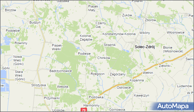 mapa Chinków, Chinków na mapie Targeo