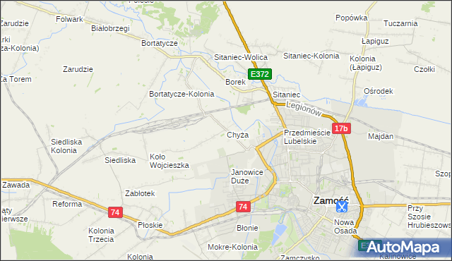 mapa Chyża, Chyża na mapie Targeo