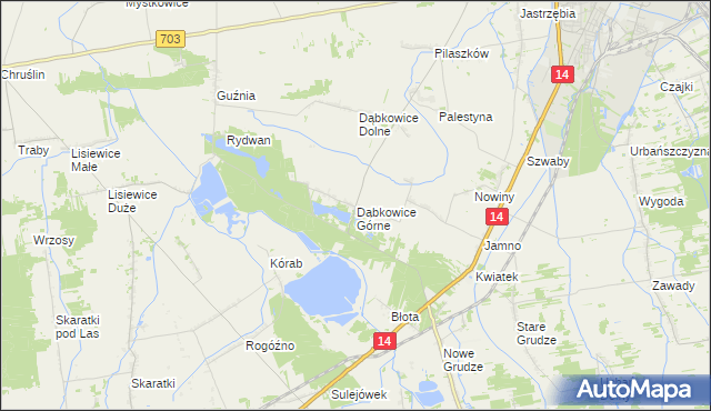 mapa Dąbkowice Górne, Dąbkowice Górne na mapie Targeo