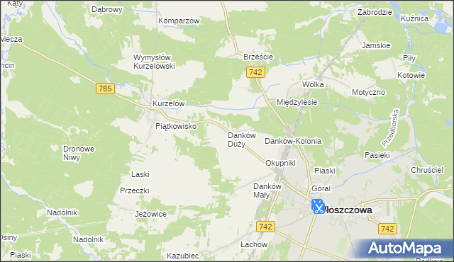 mapa Danków Duży, Danków Duży na mapie Targeo