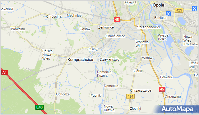 mapa Dziekaństwo, Dziekaństwo na mapie Targeo