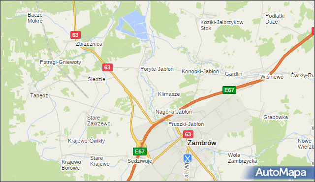 mapa Klimasze, Klimasze na mapie Targeo