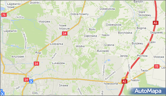 mapa Kopanka gmina Nowosolna, Kopanka gmina Nowosolna na mapie Targeo