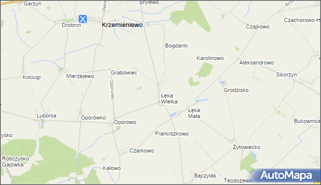 mapa Łęka Wielka, Łęka Wielka na mapie Targeo