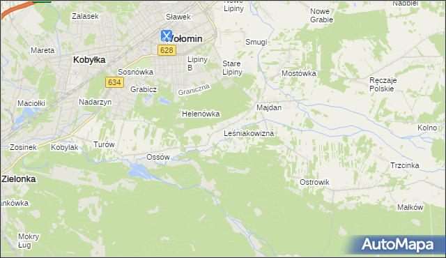 mapa Leśniakowizna, Leśniakowizna na mapie Targeo