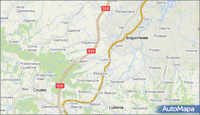 mapa Lutoryż, Lutoryż na mapie Targeo