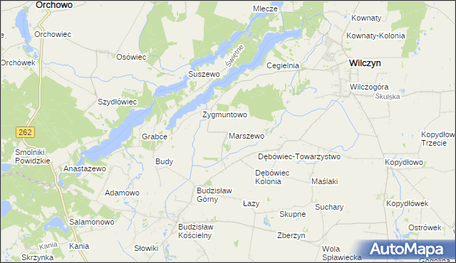 mapa Marszewo gmina Kleczew, Marszewo gmina Kleczew na mapie Targeo