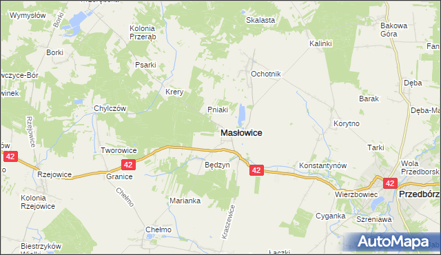 mapa Masłowice powiat radomszczański, Masłowice powiat radomszczański na mapie Targeo