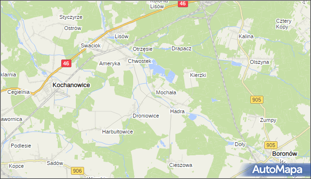 mapa Mochała, Mochała na mapie Targeo