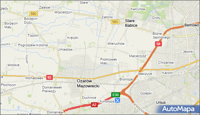 mapa Piotrkówek Mały, Piotrkówek Mały na mapie Targeo