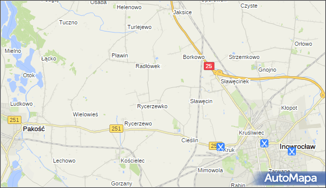 mapa Sójkowo gmina Inowrocław, Sójkowo gmina Inowrocław na mapie Targeo