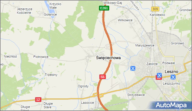 mapa Święciechowa, Święciechowa na mapie Targeo