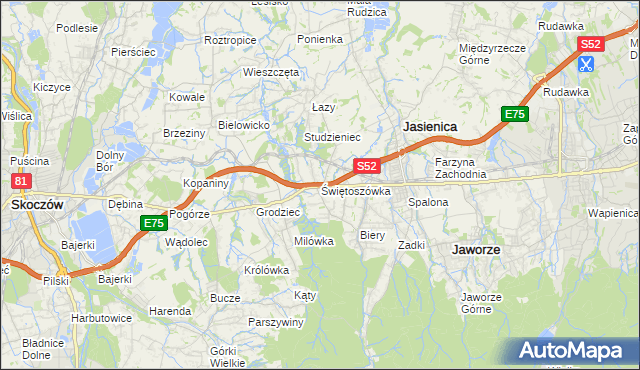 mapa Świętoszówka, Świętoszówka na mapie Targeo