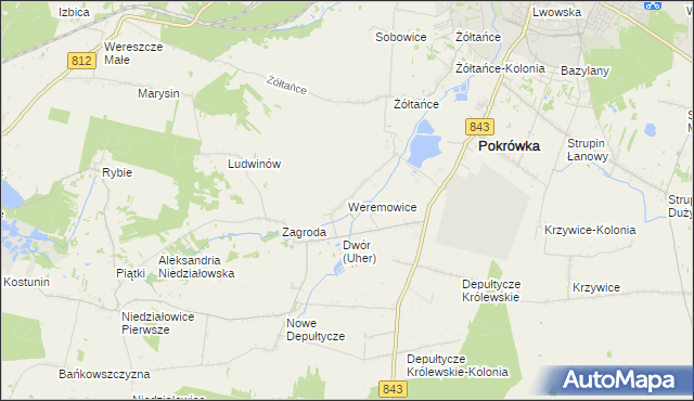 mapa Weremowice, Weremowice na mapie Targeo