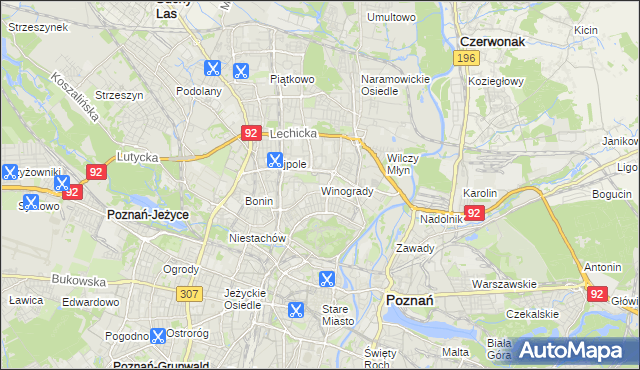 mapa Winogrady, Winogrady na mapie Targeo