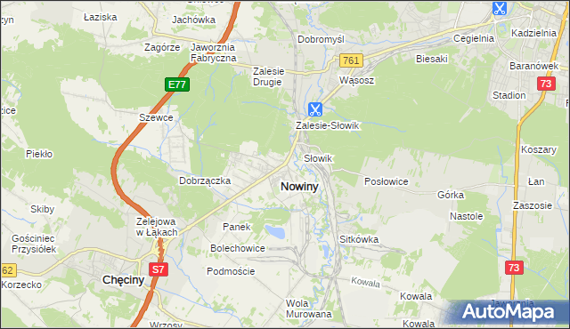 mapa Zagrody gmina Sitkówka-Nowiny, Zagrody gmina Sitkówka-Nowiny na mapie Targeo