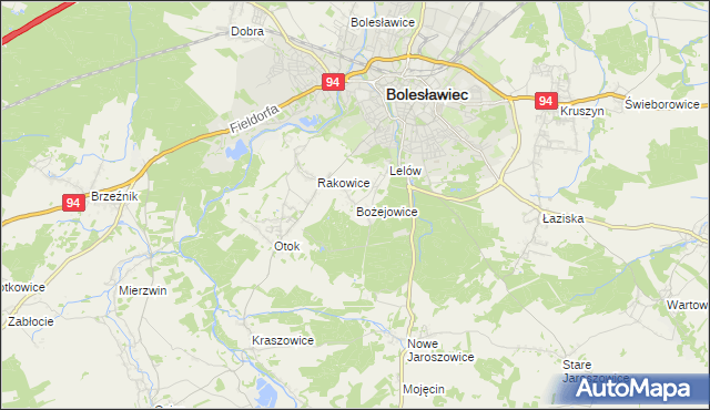 mapa Bożejowice, Bożejowice na mapie Targeo