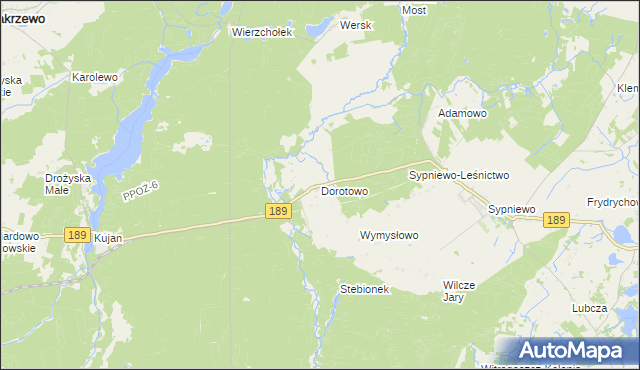 mapa Dorotowo gmina Więcbork, Dorotowo gmina Więcbork na mapie Targeo