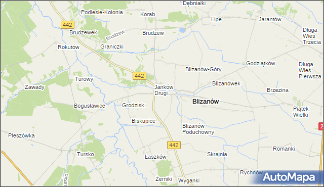 mapa Janków Trzeci gmina Blizanów, Janków Trzeci gmina Blizanów na mapie Targeo