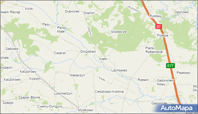 mapa Kiełki, Kiełki na mapie Targeo