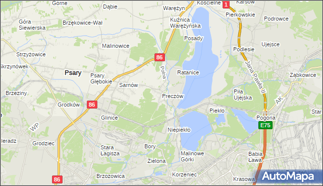 mapa Preczów, Preczów na mapie Targeo