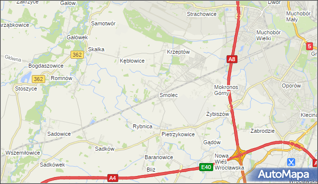 mapa Smolec, Smolec na mapie Targeo