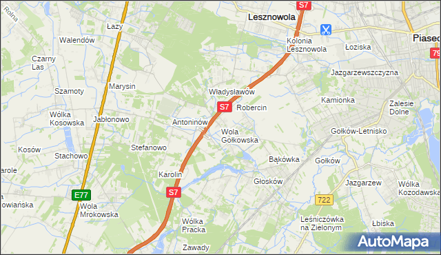 mapa Wola Gołkowska, Wola Gołkowska na mapie Targeo