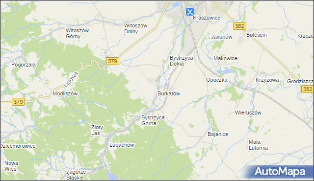 mapa Burkatów, Burkatów na mapie Targeo