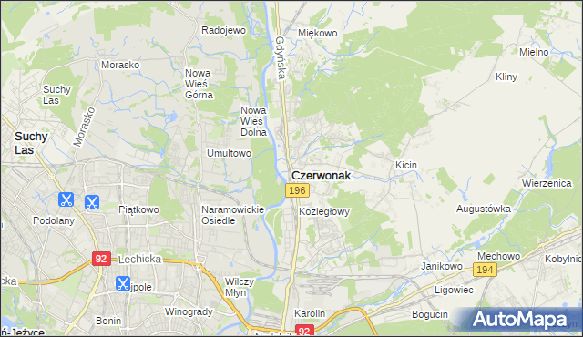 mapa Czerwonak, Czerwonak na mapie Targeo