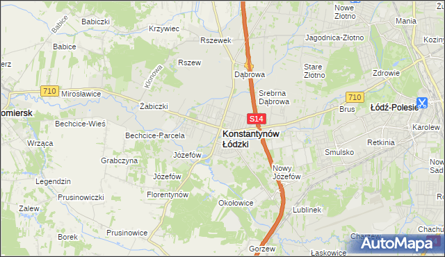 mapa Konstantynów Łódzki, Konstantynów Łódzki na mapie Targeo