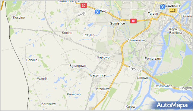 mapa Rajkowo, Rajkowo na mapie Targeo