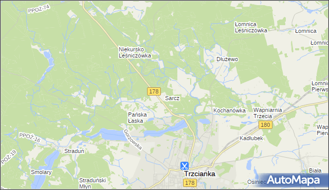 mapa Sarcz, Sarcz na mapie Targeo