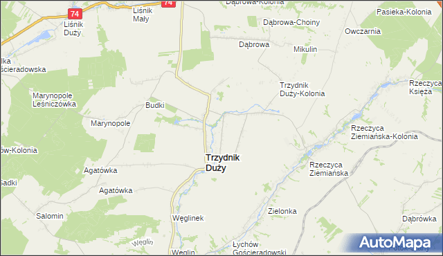 mapa Trzydnik Mały, Trzydnik Mały na mapie Targeo