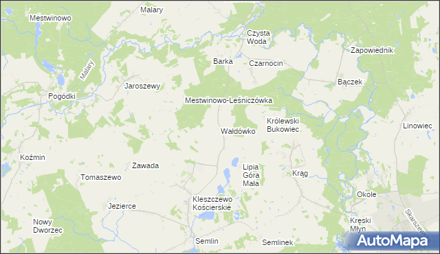 mapa Wałdówko gmina Zblewo, Wałdówko gmina Zblewo na mapie Targeo