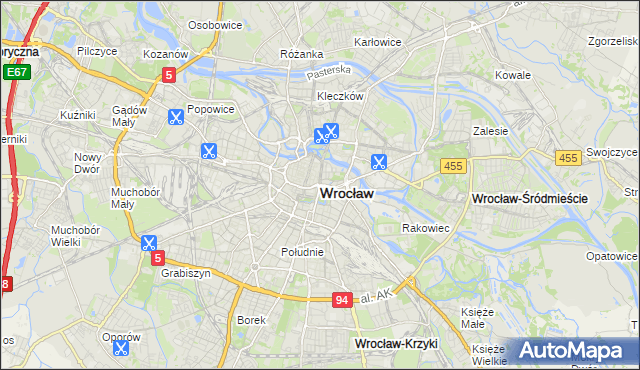 mapa Wrocławia, Wrocław na mapie Targeo