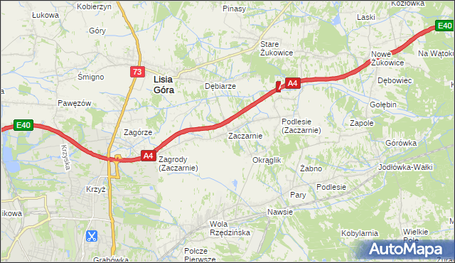 mapa Zaczarnie, Zaczarnie na mapie Targeo