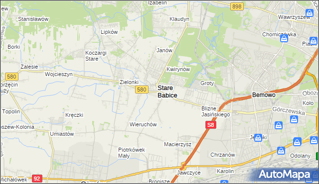 mapa Babice Nowe, Babice Nowe na mapie Targeo