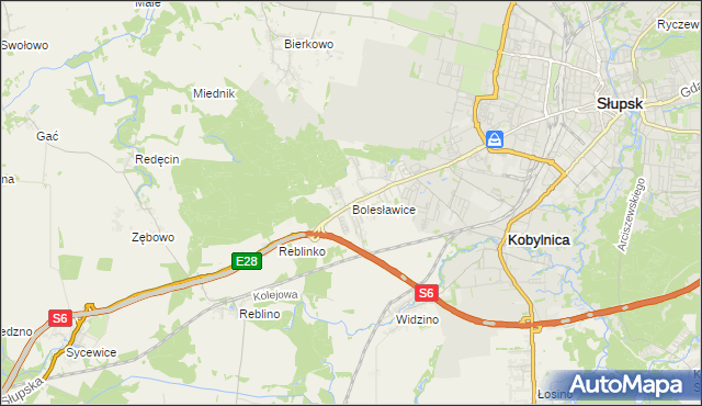 mapa Bolesławice gmina Kobylnica, Bolesławice gmina Kobylnica na mapie Targeo